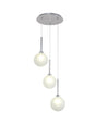 Lathen Round Pendant 2m, 3 x G9, Polished Chrome/Frosted Type G Shade
