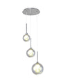 Lathen Round Pendant 2m, 3 x G9, Polished Chrome/Iridescent/Frosted Type G Shade