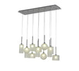 Lathen Linear Pendant 2m, 12 x G9, Polished Chrome/Frosted/Frosted Type A,B,C,G Shade