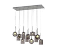Lathen Linear Pendant 2m, 12 x G9, Polished Chrome/Smoked/Frosted Type A,B,C,G Shade
