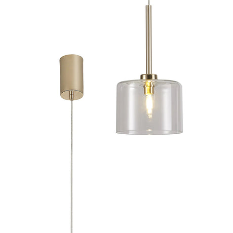 Lathen Single Pendant 2m, 1 x G9, French Gold/Clear Type C Shade