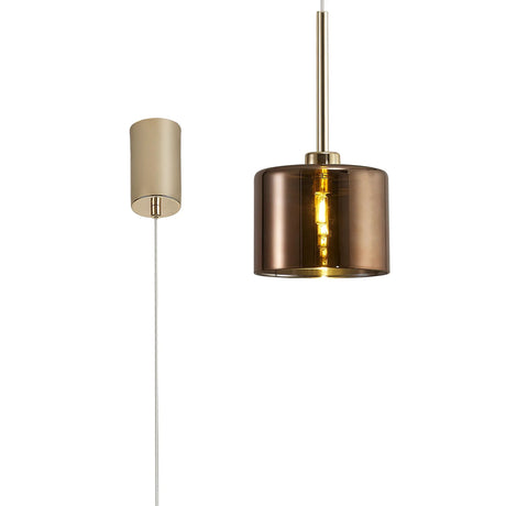 Lathen Single Pendant 2m, 1 x G9, French Gold/Copper Type C Shade