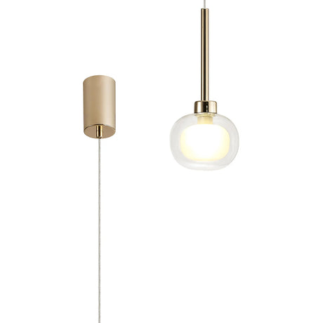 Lathen Single Pendant 2m, 1 x G9, French Gold/Frosted/Clear Type M Shade