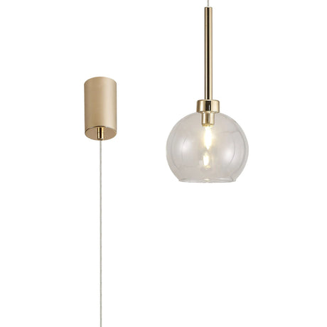 Lathen Single Pendant 2m, 1 x G9, French Gold/Clear Type F Shade