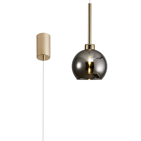 Lathen Single Pendant 2m, 1 x G9, French Gold/Chrome Type F Shade