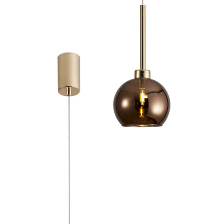 Lathen Single Pendant 2m, 1 x G9, French Gold/Copper Type F Shade