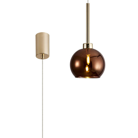 Lathen Single Pendant 2m, 1 x G9, French Gold/Dark Copper Type F Shade