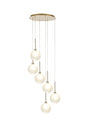 Lathen Round Pendant 2.5m, 6 x G9, French Gold/Frosted Type G Shade
