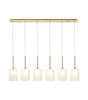 Lathen Linear Pendant 2m, 6 x G9, French Gold/Frosted Type B Shade