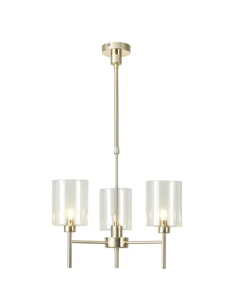 Lathen Telescopic/Semi Flush, 3 x G9, French Gold/Clear Type B Shade