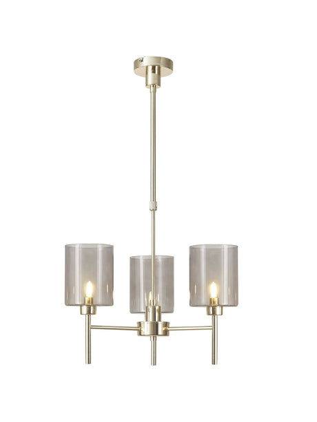 Lathen Telescopic/Semi Flush, 3 x G9, French Gold/Smoked Type B Shade