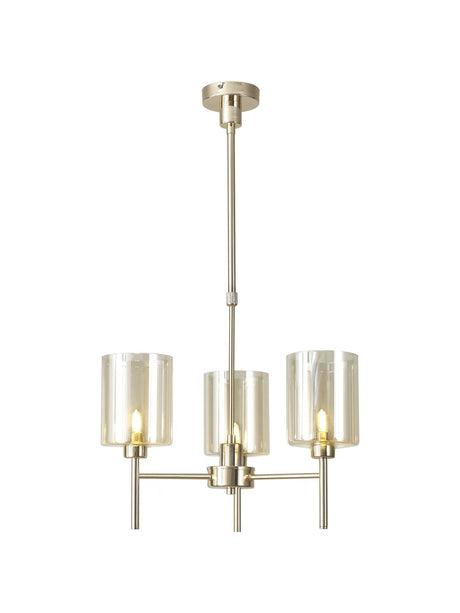 Lathen Telescopic/Semi Flush, 3 x G9, French Gold/Cognac Type B Shade