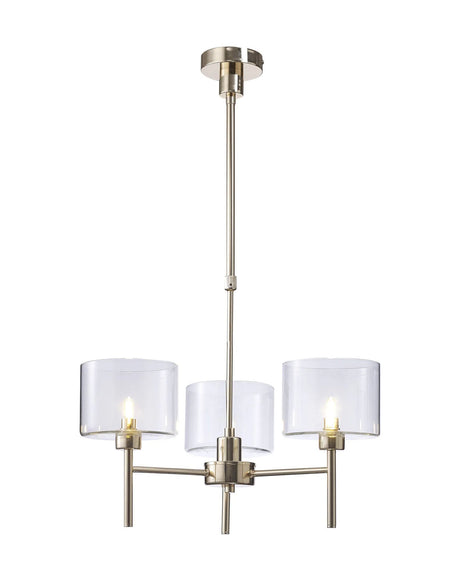 Lathen Telescopic/Semi Flush, 3 x G9, French Gold/Clear Type C Shade