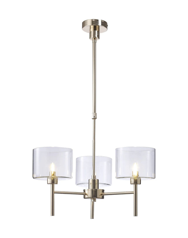 Lathen Telescopic/Semi Flush, 3 x G9, French Gold/Clear Type C Shade