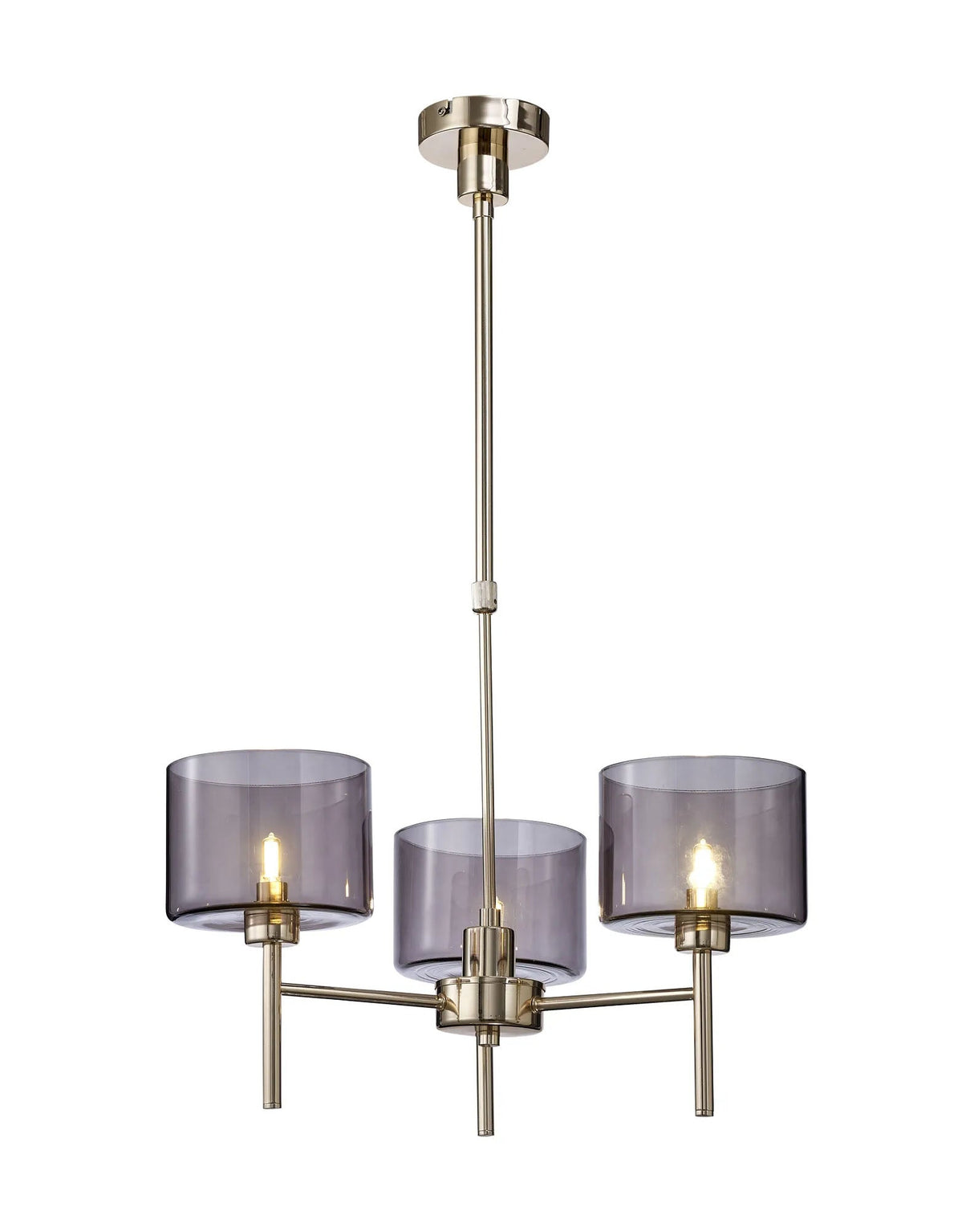Lathen Telescopic/Semi Flush, 3 x G9, French Gold/Smoked Type C Shade