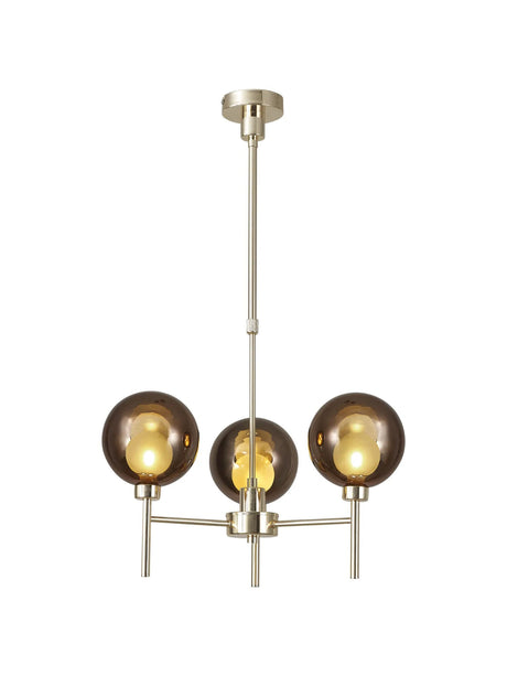 Lathen Telescopic/Semi Flush, 3 x G9, French Gold/Copper/Frosted Type G Shade