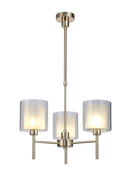 Lathen Telescopic/Semi Flush, 3 x G9, French Gold/Frosted/Clear Type H Shade