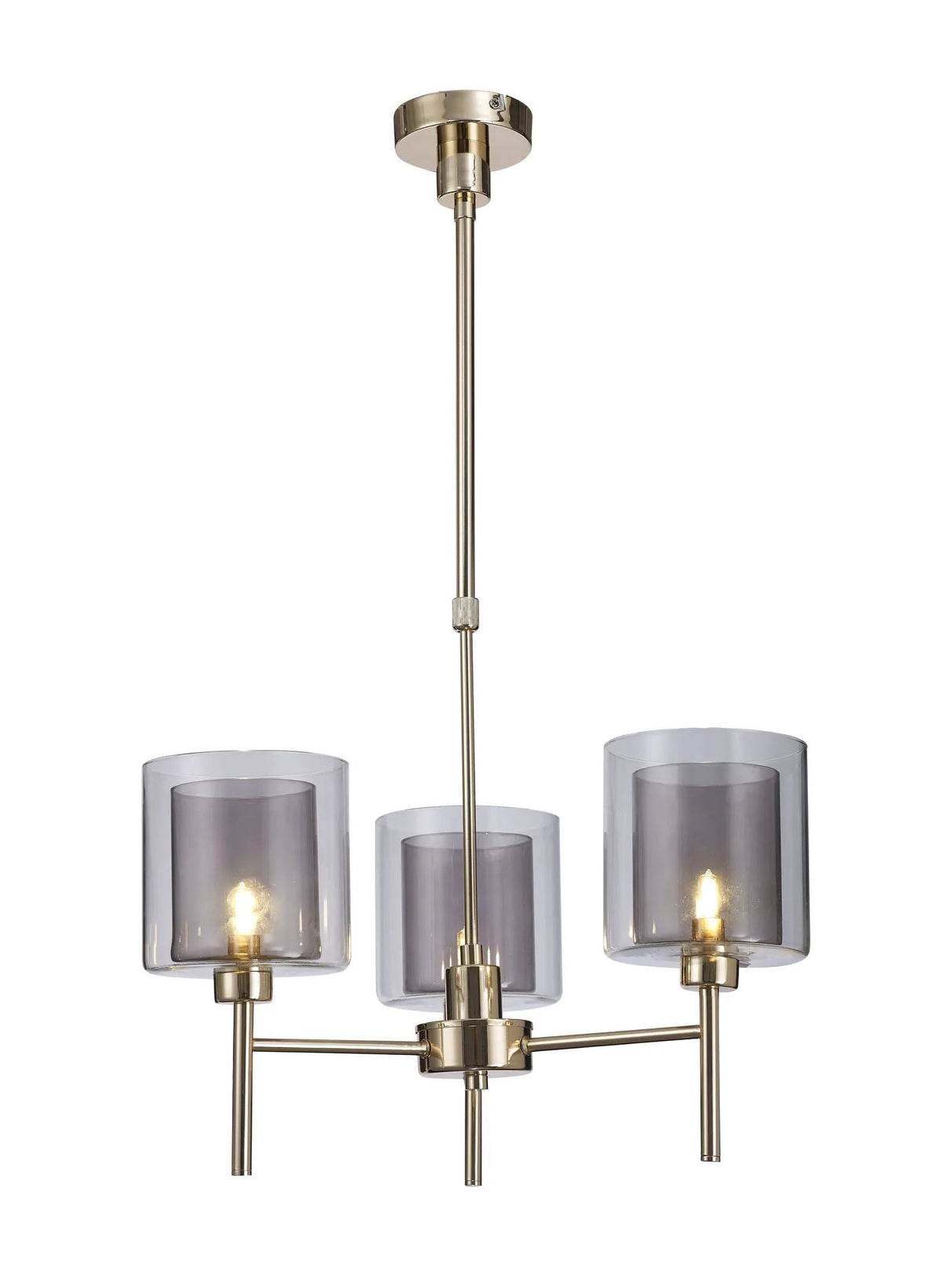 Lathen Telescopic/Semi Flush, 3 x G9, French Gold/Smoked/Clear Type H Shade