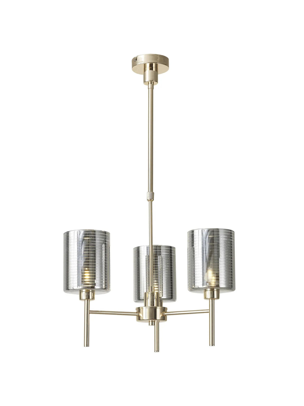 Lathen Telescopic/Semi Flush, 3 x G9, French Gold/Chrome Lined Type B Shade