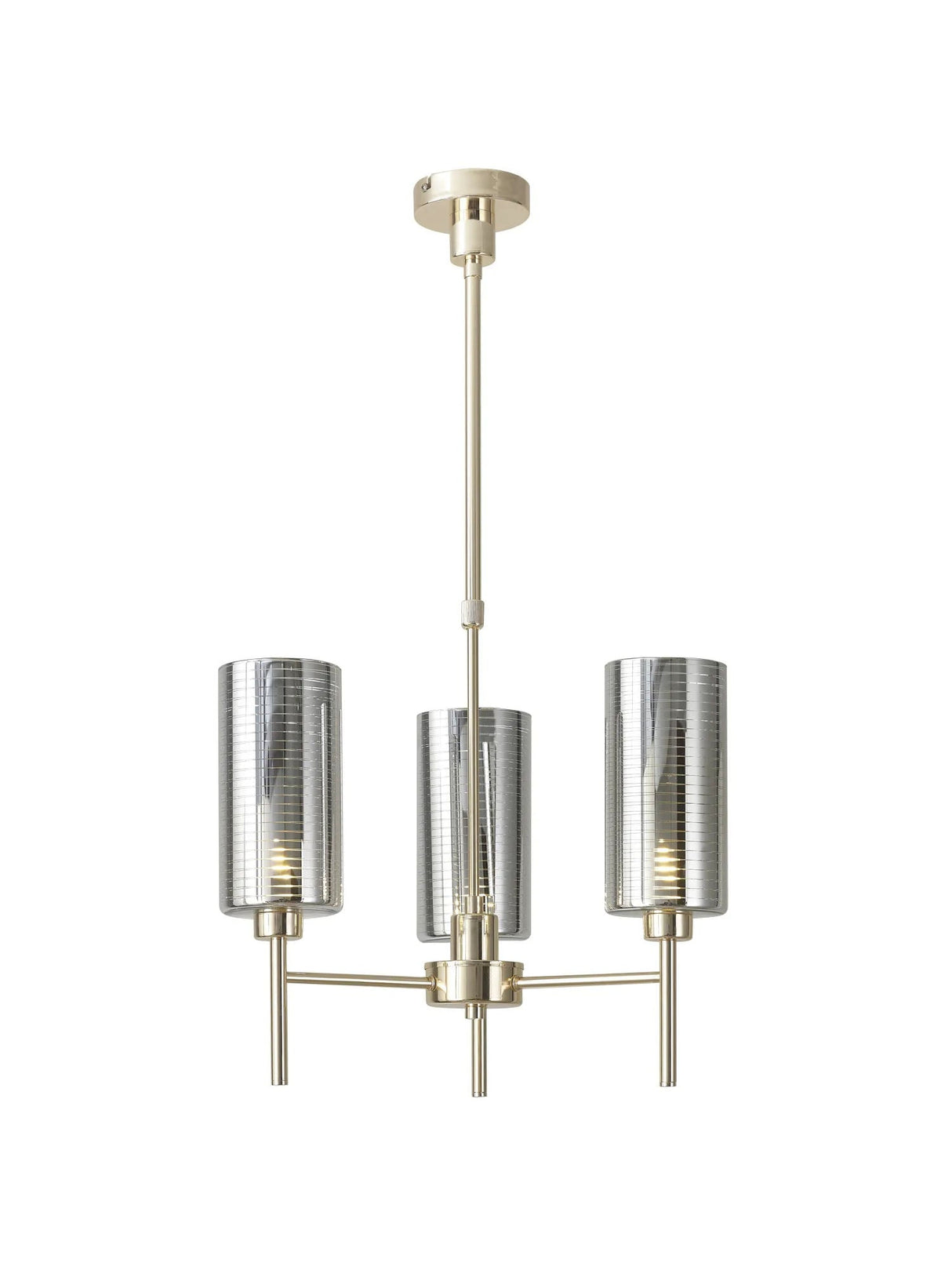Lathen Telescopic/Semi Flush, 3 x G9, French Gold/Chrome Lined Type A Shade