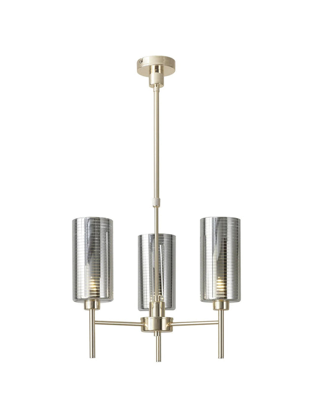 Lathen Telescopic/Semi Flush, 3 x G9, French Gold/Chrome Lined Type A Shade