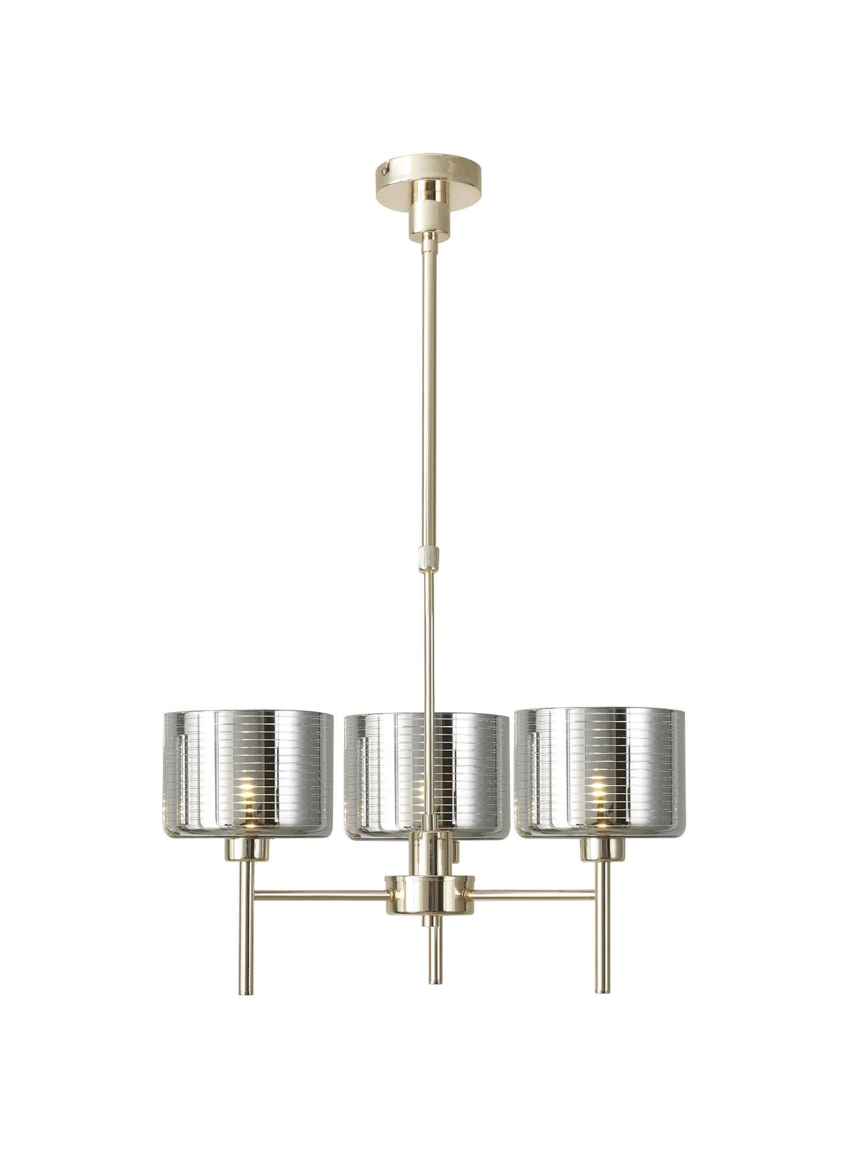 Lathen Telescopic/Semi Flush, 3 x G9, French Gold/Chrome Lined Type C Shade