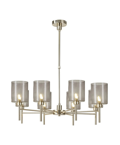 Lathen Telescopic/Semi Flush, 8 x G9, French Gold/Smoked Type B Shade