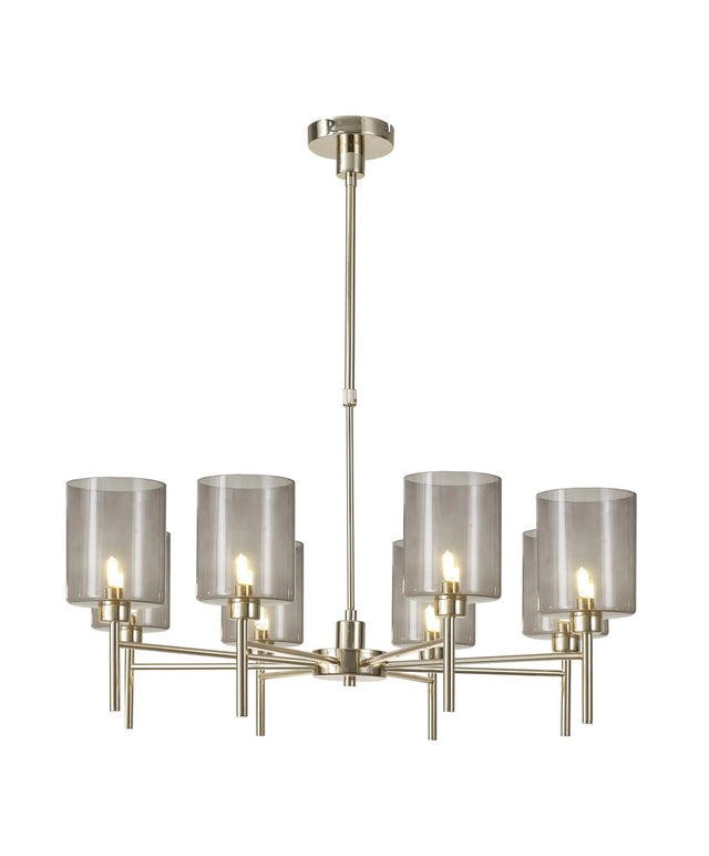 Lathen Telescopic/Semi Flush, 8 x G9, French Gold/Smoked Type B Shade