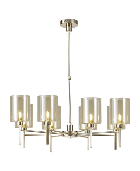 Lathen Telescopic/Semi Flush, 8 x G9, French Gold/Cognac Type B Shade