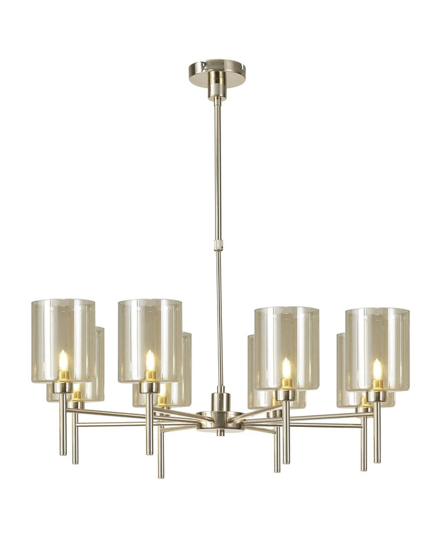 Lathen Telescopic/Semi Flush, 8 x G9, French Gold/Cognac Type B Shade