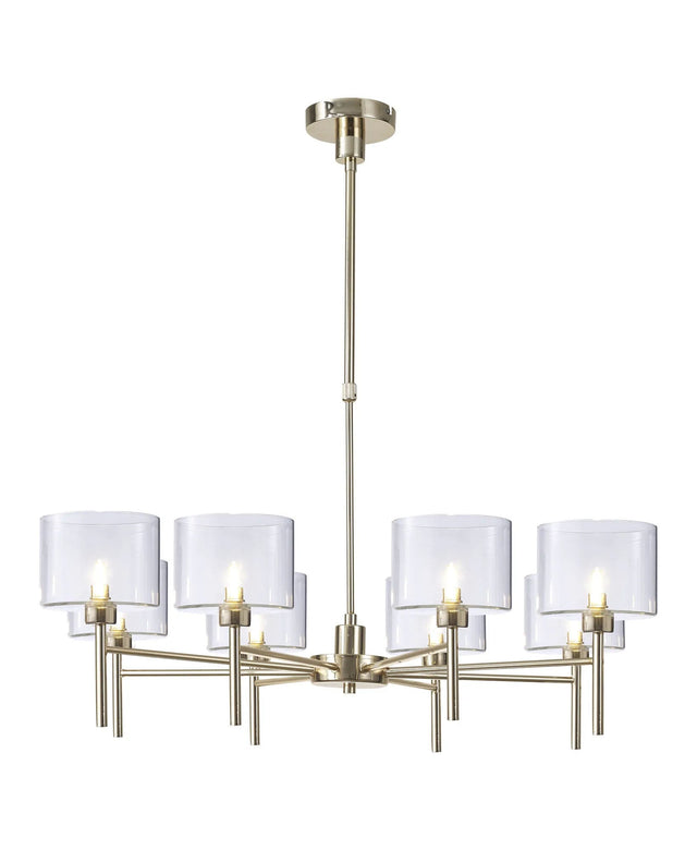 Lathen Telescopic/Semi Flush, 8 x G9, French Gold/Clear Type C Shade