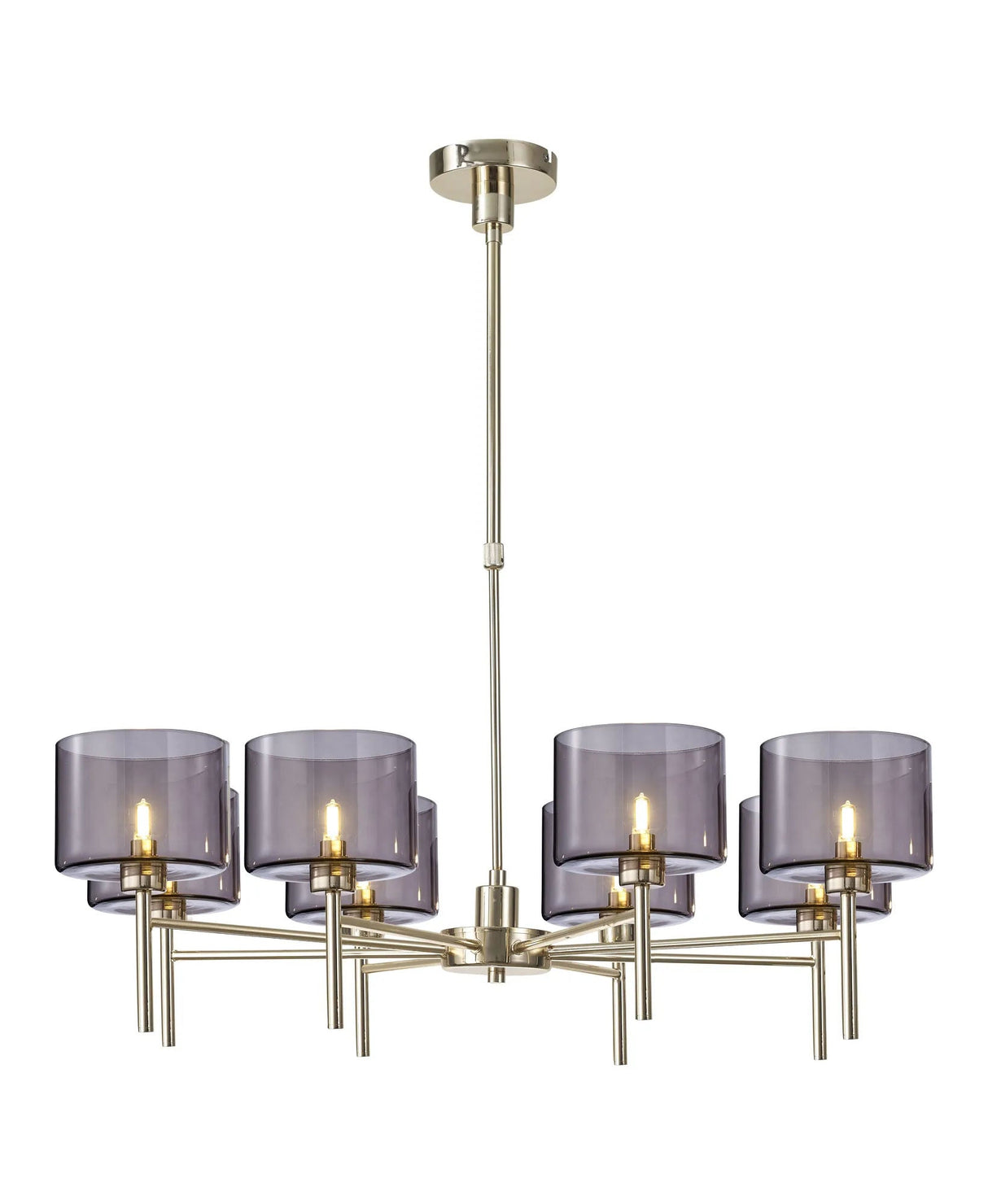 Lathen Telescopic/Semi Flush, 8 x G9, French Gold/Smoked Type C Shade