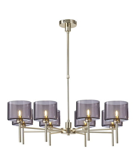 Lathen Telescopic/Semi Flush, 8 x G9, French Gold/Smoked Type C Shade