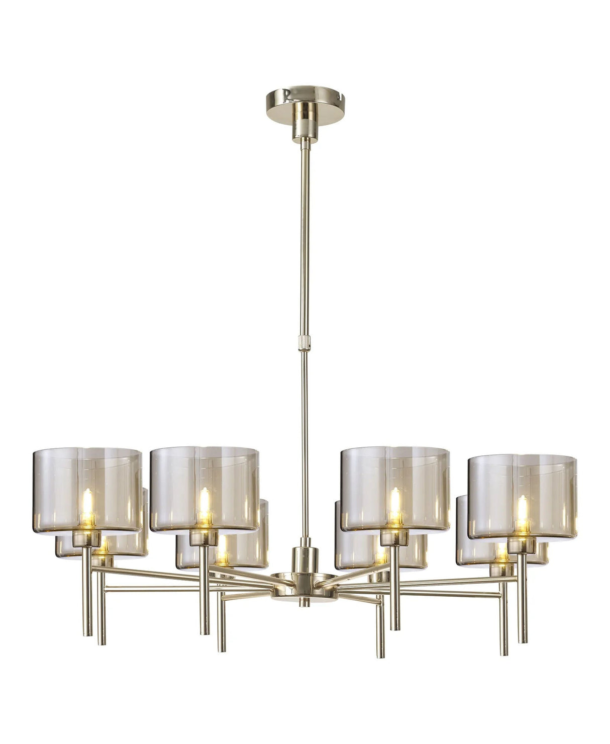Lathen Telescopic/Semi Flush, 8 x G9, French Gold/Cognac Type C Shade