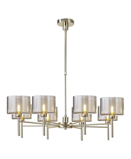 Lathen Telescopic/Semi Flush, 8 x G9, French Gold/Cognac Type C Shade