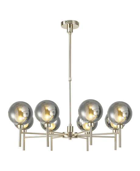 Lathen Telescopic/Semi Flush, 8 x G9, French Gold/Chrome/Frosted Type G Shade