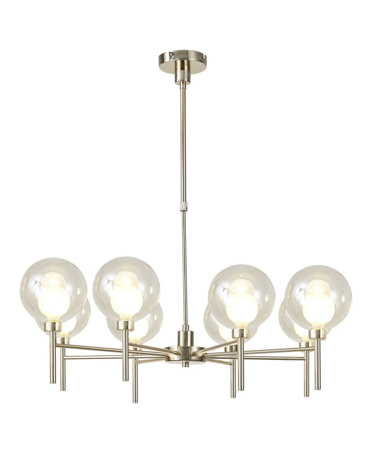 Lathen Telescopic/Semi Flush, 8 x G9, French Gold/Cognac/Frosted Type G Shade
