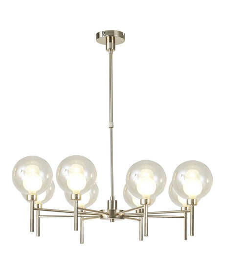 Lathen Telescopic/Semi Flush, 8 x G9, French Gold/Cognac/Frosted Type G Shade