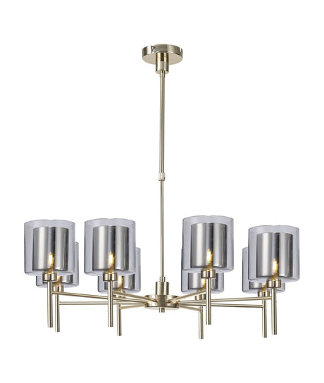 Lathen Telescopic/Semi Flush, 8 x G9, French Gold/Chrome/Clear Type H Shade