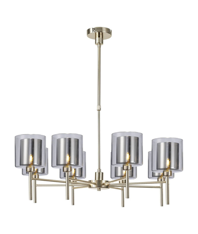 Lathen Telescopic/Semi Flush, 8 x G9, French Gold/Chrome/Clear Type H Shade