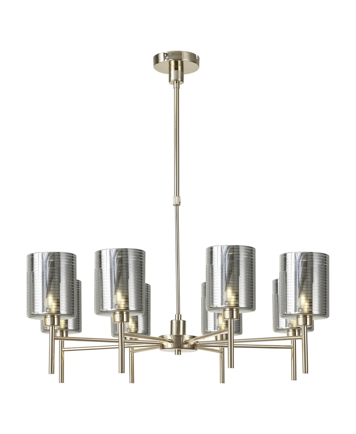 Lathen Telescopic/Semi Flush, 8 x G9, French Gold/Chrome Lined Type B Shade