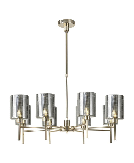 Lathen Telescopic/Semi Flush, 8 x G9, French Gold/Chrome Lined Type B Shade