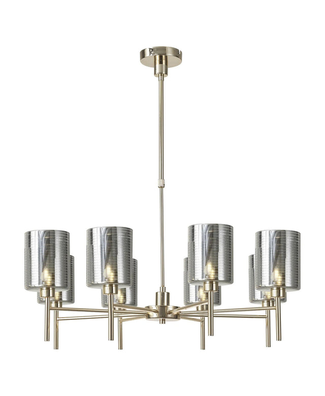 Lathen Telescopic/Semi Flush, 8 x G9, French Gold/Chrome Lined Type B Shade