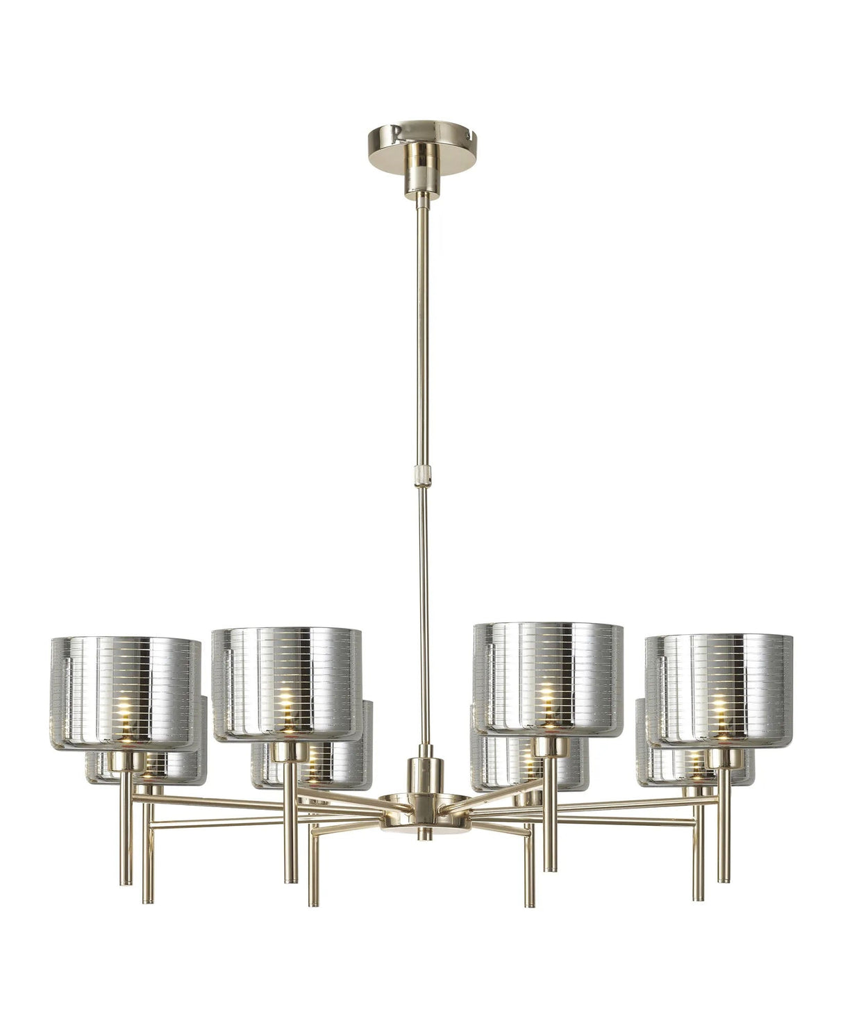 Lathen Telescopic/Semi Flush, 8 x G9, French Gold/Chrome Lined Type C Shade