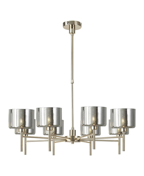 Lathen Telescopic/Semi Flush, 8 x G9, French Gold/Chrome Lined Type C Shade