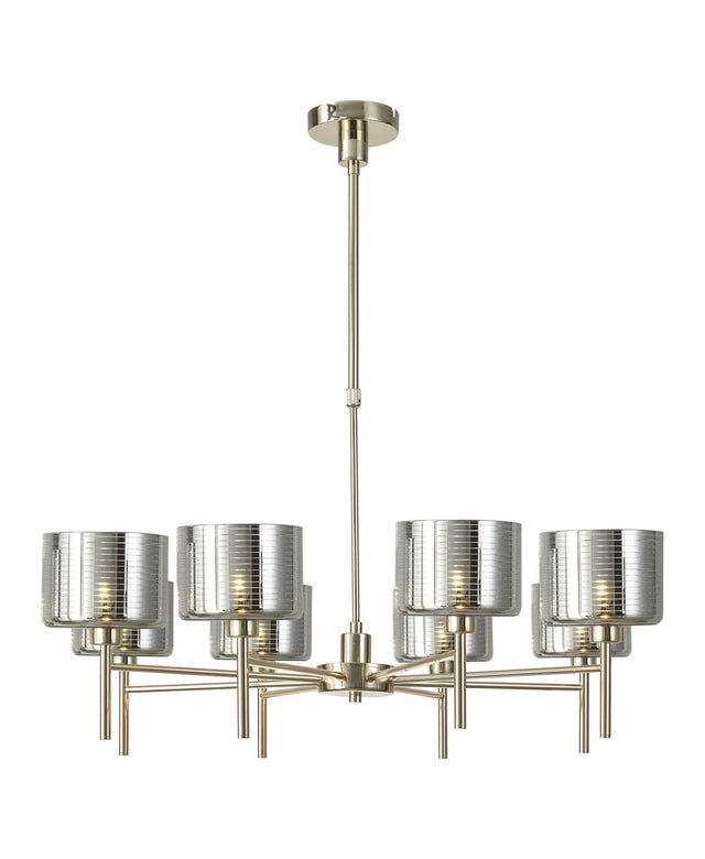 Lathen Telescopic/Semi Flush, 8 x G9, French Gold/Chrome Lined Type C Shade