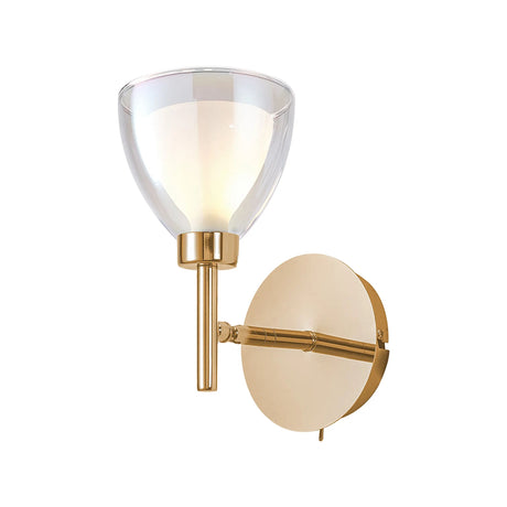 Lathen Adjustable Switched Wall Lamp Cone Glass French Gold