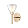 Lathen Switched Wall Lamp 1 Light Cone Glass French Gold