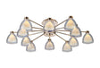Lathen Semi Flush 12 Light Cone Glass French Gold