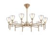 Lathen Telescopic 12 Light Pendant Cone Glass French Gold
